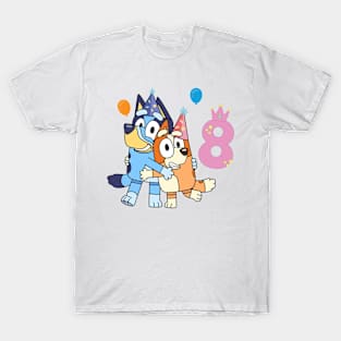 Bluey Happy 8 Years Birthday T-Shirt